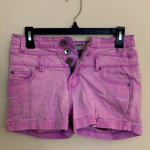 Purple high waisted shorts